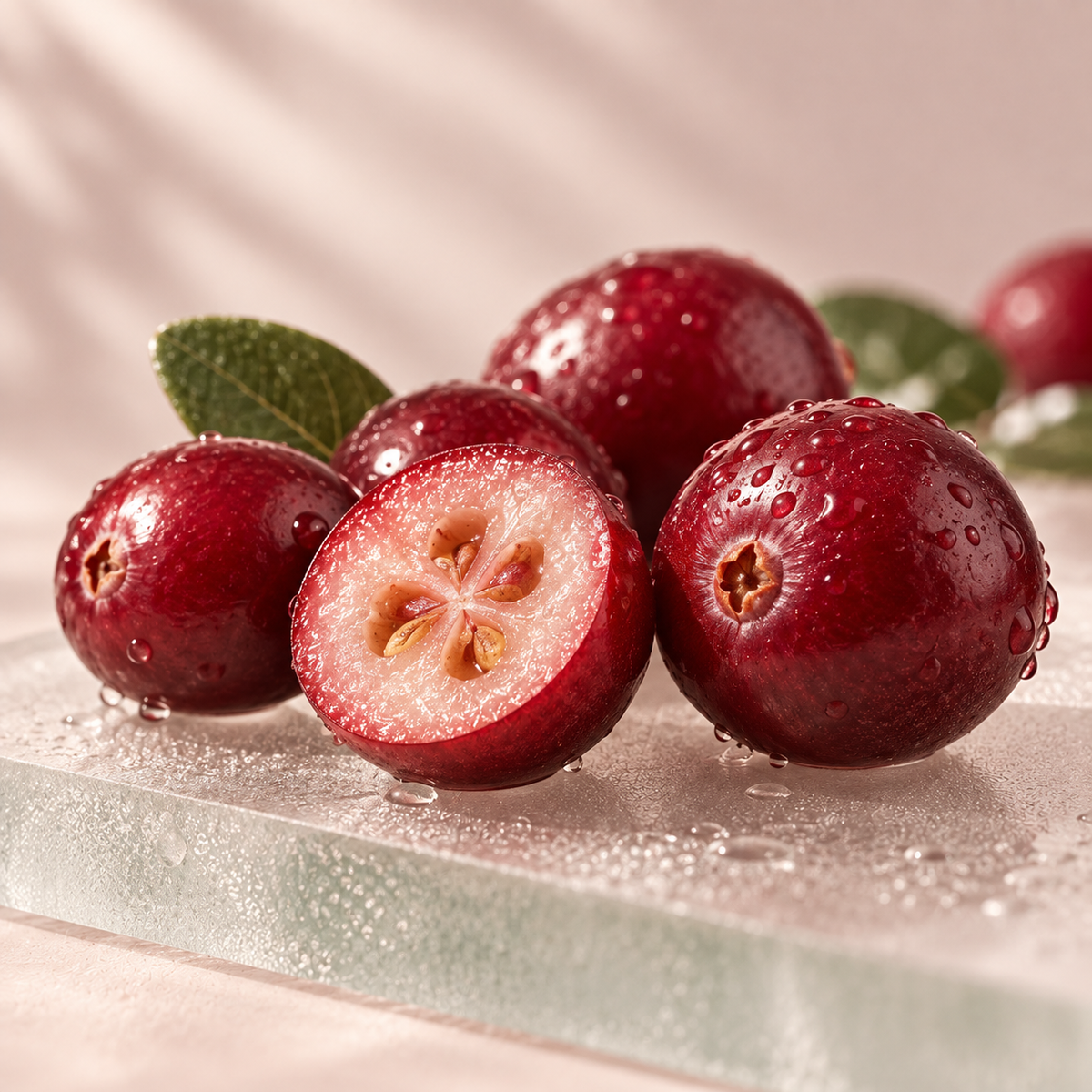 Fresh deep red cranberries