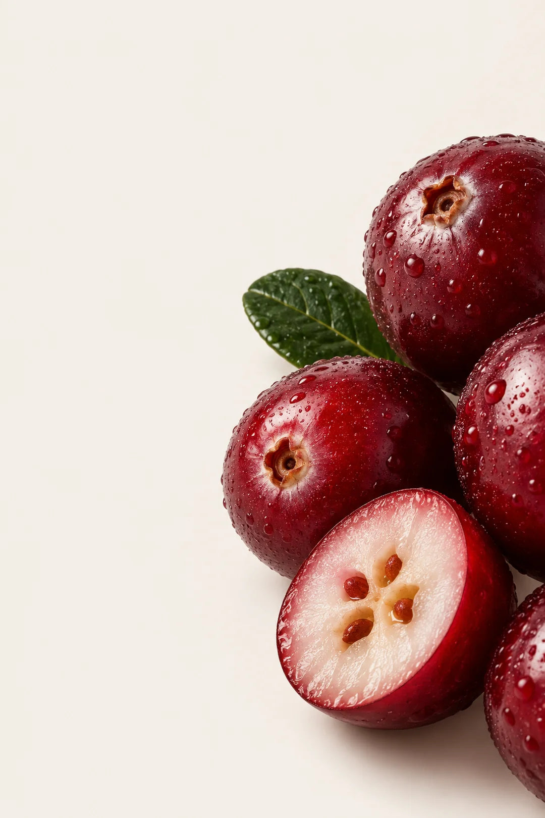 Fresh deep red cranberries